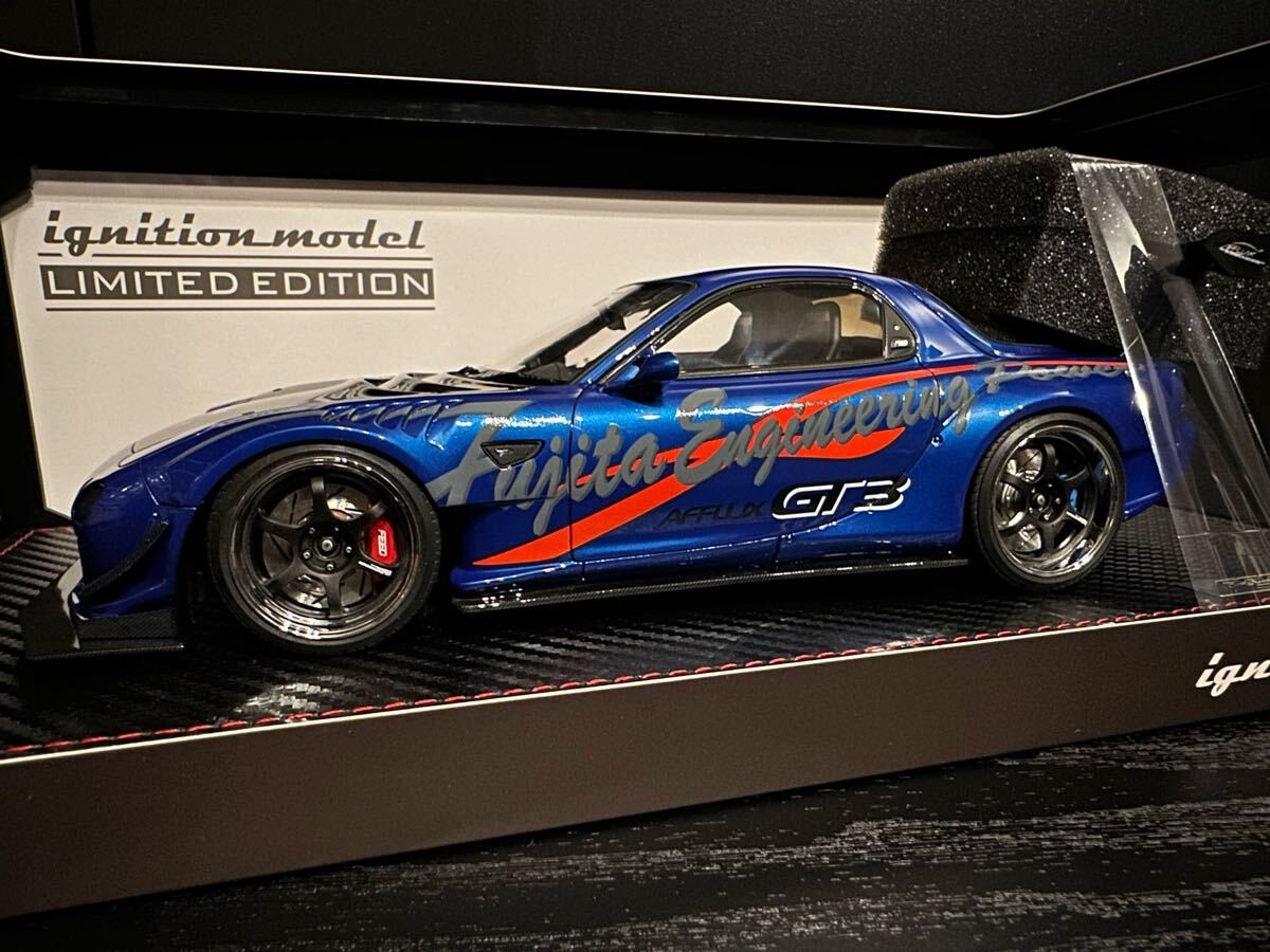 Limited 1/18 IG2962 FEED Afflux GT3 FD3S Blue Metallic With Engine Ignition Mode