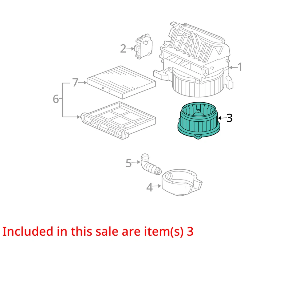 Acura Tl 2004-2008 calefacción aire acondicionado trasero soplador motor ZNPVR Foto 2 de 3