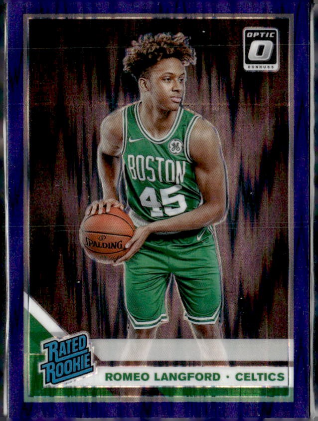 2019 Donruss Optic Purple Shock #182 Romeo Langford RC (I) Boston Celtics