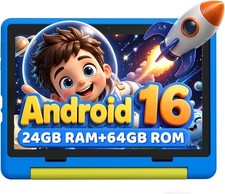 Kids Tablet 10.1" Android 16 Five-core Tablet 24GB 64GB Tablets Shockproof PC
