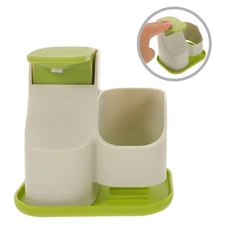 Modern Dispenser With Sponge Holder And Countertop Organizer For Kitchen