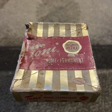 Vintage Toni Swing Arm Perm Rods Hair Rollers Home Permanent Box Gold Stripe