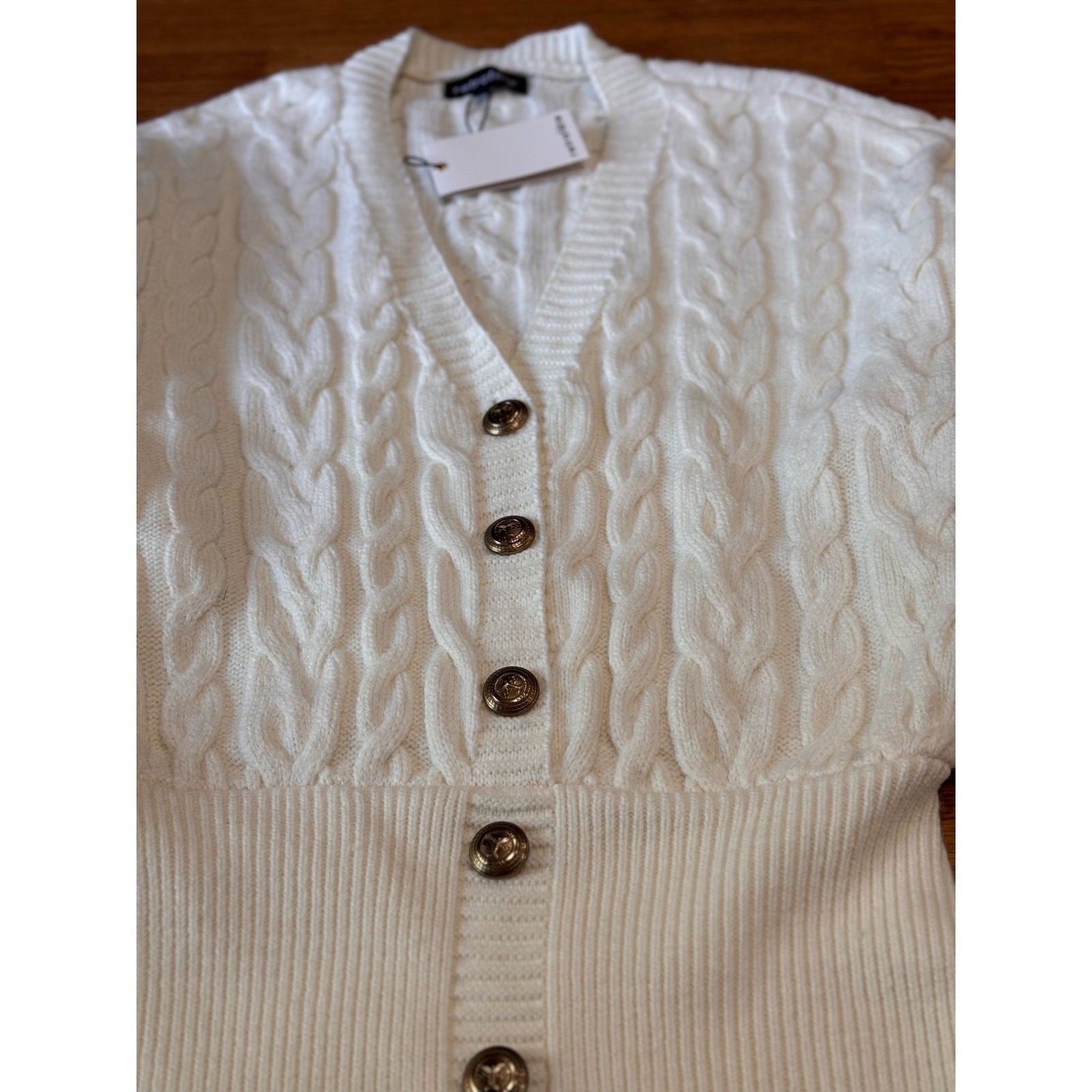 Retrofête  ivory cable knit DRESS TALA retro party size M