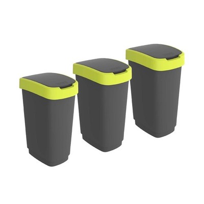ROTHO 3er-Set Swingeimer 25l TWIST Abfalleimer Mülleimer Abfallbehälter Bin