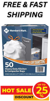 Member's Mark Heavy Duty Kitchen & Compactor Trash Bags (18 gal., 50 count.)