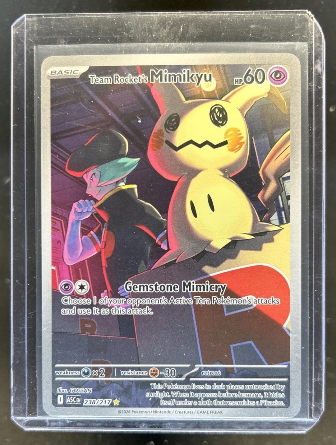 2026 Pokemon Ascended Heroes Team Rocket's Mimikyu Illustration Rare #238/217