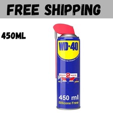 WD-40 Multi-Use Smart Straw 450ml Spray Aerosol Can Clean Rust Lubricant, blue 13.76 per litre