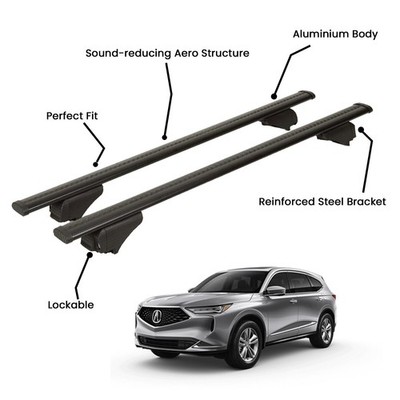 Pcs Black Roof Rack Cross Bars For ACURA MDX SUV 2022-