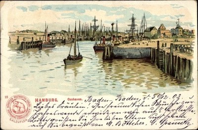 Litho Cuxhaven, Hafen, Hoffmanns Stärkefabriken Salzuflen - 3870428