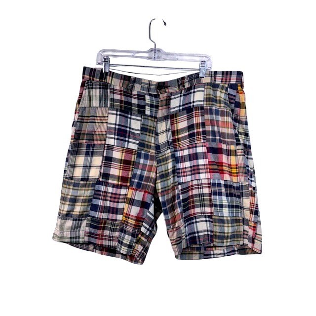 Polo Ralph Lauren Mens Patchwork Madras Plaid Shorts Cotton 38W Preppy Nautical