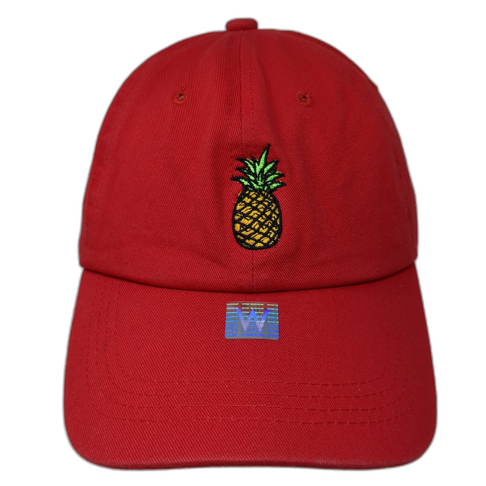 Pineapple Logo Slideback Baseball Cap Red One Siz… - image 1