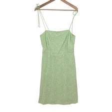 Old Navy Womens M Green Floral Tie Strap Fit & Flare Mini Dress NWT