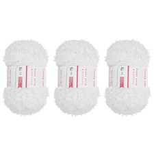 3 Pcs Fur Yarn Soft Fluffy Chunky Yarn Fuzzy Yarn White for Crocheting, 50m
