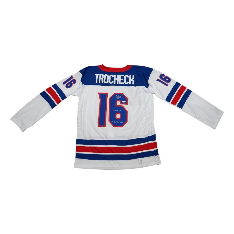 Vincent Trocheck 2026 USA Olympic Signed Inscribed White USA Jersey JSA Holo