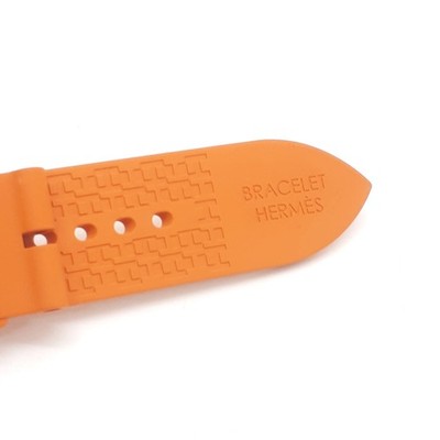Hermès Genuine Rubber Watch Strap 20mm x 16mm Orange Unworn  display picture 1