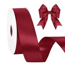 Double Face 11/2 Inch Wine Red Satin Ribbon 100 Yards Fabric Gift Wrapping