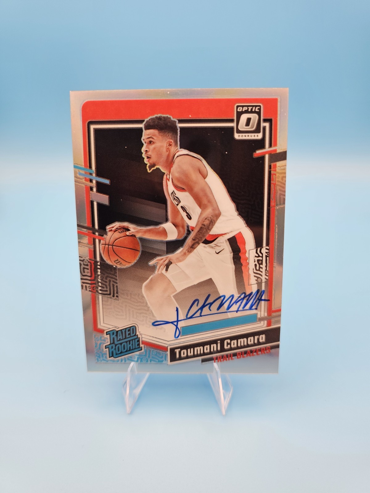 2023-24 Donruss Optic Toumani Camara #282 Silver Autograph Rated Rookie On Card