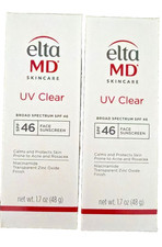 2Pack Elta MD UV Clear Broad Spectrum SPF 46 1.7oz/48g NEW IN BOX