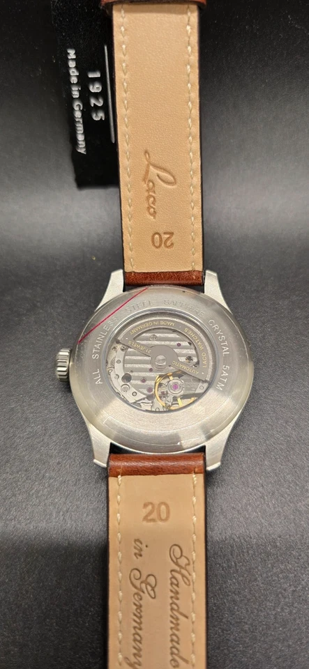 Мужские автоматические часы LACO Augsburg 42 мм черный циферблат пилот - Изображение 3 из 4