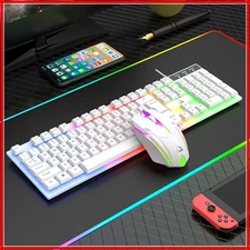 Gaming Keyboard and Mouse Combo Set LED Backlit RGB Keyboard - Desktop Keyboard 