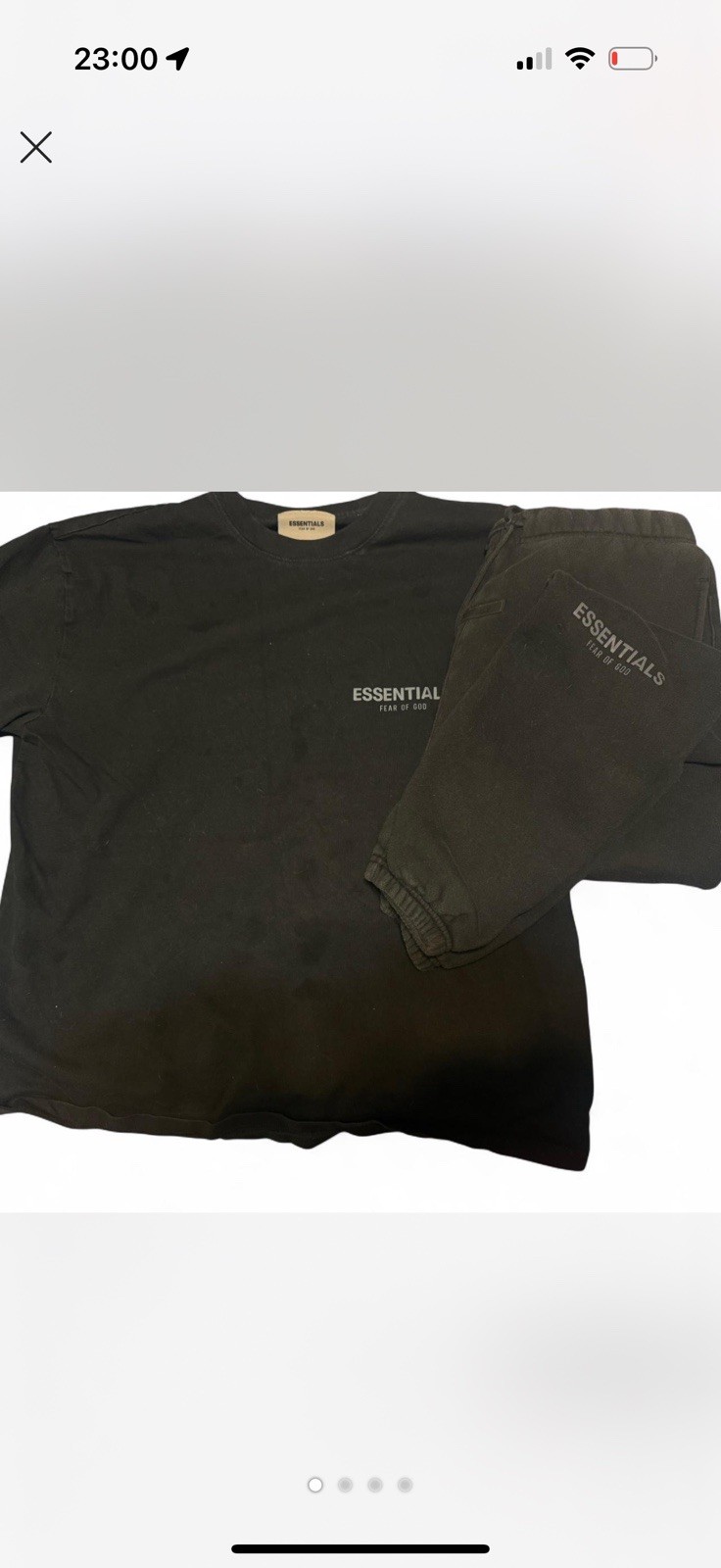 Essentials Size Small Two Piece Set Black  Tshirt… - image 2