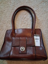 NEW Wilsons Leather Brown Leather Shoulder Bag Purse Carryall Vintage