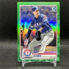 Corey Kluber 2020 Bowman Chrome Green Refractor /99 Texas Rangers #67