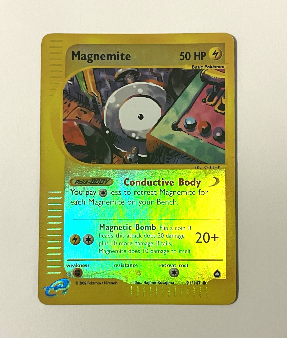 Pokemon TCG Magnemite 91/147 Expedition Reverse Holo Common Basic 50 HP ENG