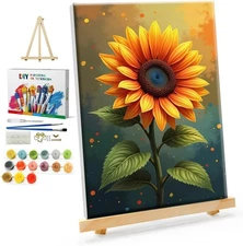 YOYA Framed Paint by Numbers Kit for Adults - 8*12 Inch, Sunflower 012 