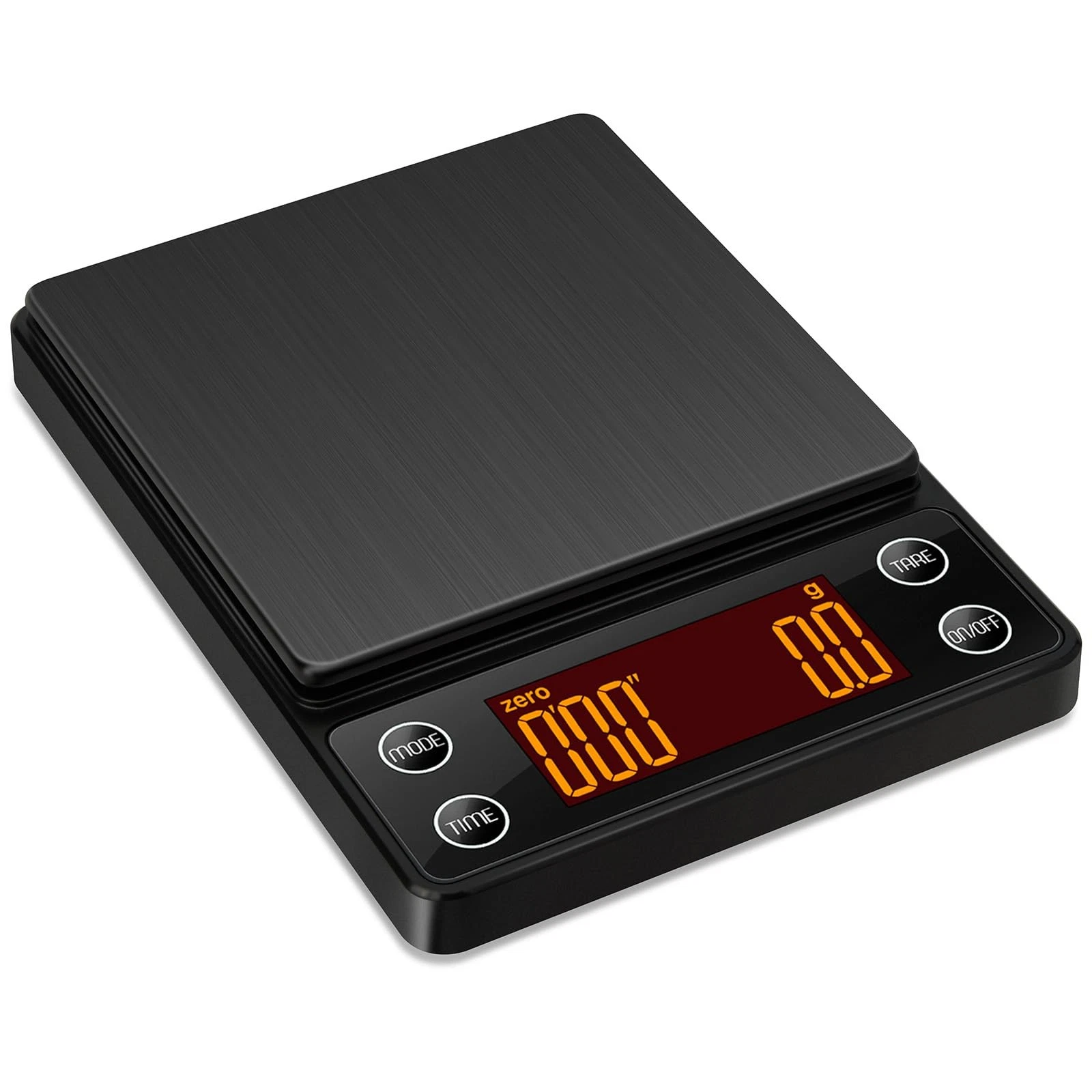 Espresso Scale Timer 3kg/0.1g Accuracy Digital Pour Over Auto Tare Black