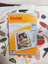 KODAK PREMIUM PHOTO PAPER 100 SHEETS GLOSS 4X6" INSTANT DRY SEALED!!!
