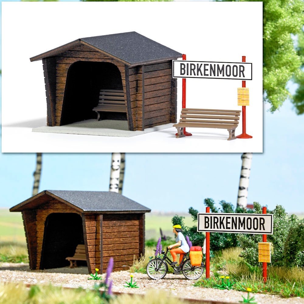 Busch 1463 Halting Point Birkrnmoor Lasercut Model Kit HO 1:87 NEW
