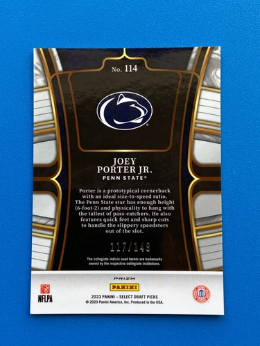 2023 Panini Select Draft Picks Joey Porter Jr. Red /149