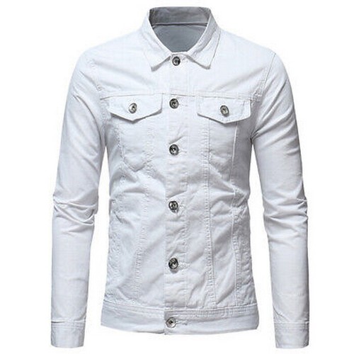 Mens Denim Jacket Loose Fit Button Cotton Casual Jeans Jackets Coat Outwear - Picture 6 of 17