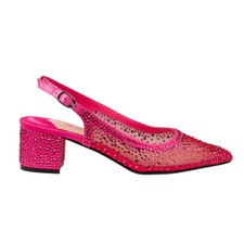 Lady Couture DEMI Fucsia Strass Rete Slingback Blocco Con Tacco Di 2,5 Pollici