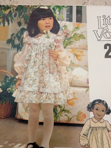 Little VOGUE 2091 VTG 70s Dress Jumper Sundress Child Toddler Sz 2 Pattern UNCUT - Picture 5 of 8