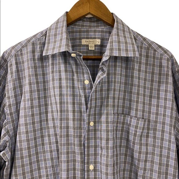 ROBERT BARAKETT Shirt Mens 16.5 34-35 Blue Gray Casual Button Up Dress Shirt - Image 3 of 4