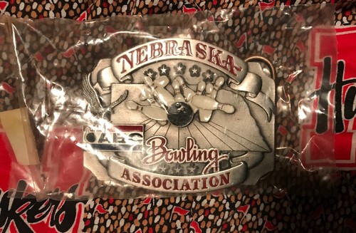 vintage 1997 Nebraska Bowling Association Belt Buckle - Limited Edition - #/1000