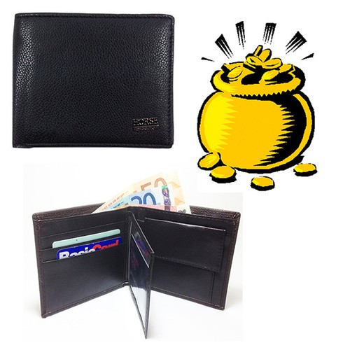 Portafoglio Uomo Ecopelle Nero Marrone Porta Assegni Carte Di Credito Fogli 631 - 第 1/1 張圖片