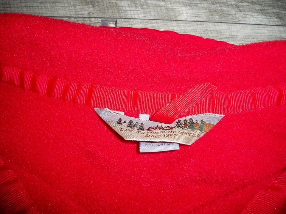 Vintage Eastern Mountain Sports Fleece Sherpa Pullover Red Snap-T Size XXL Mens - Image 4 of 4