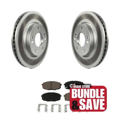 Front Coated Disc Brake Rotors And Ceramic Pads Kit For 2010-2013 Kia Forte 2.0L