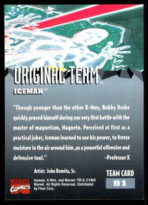 1995 Fleer Marvel Ultra X-Men #91 Iceman Original Team | eBay
