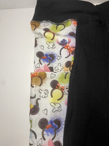 Barker Basics Black leggings kids L/XL (Size 7-10) Disney Mickey Minnie & More - Picture 2 of 7