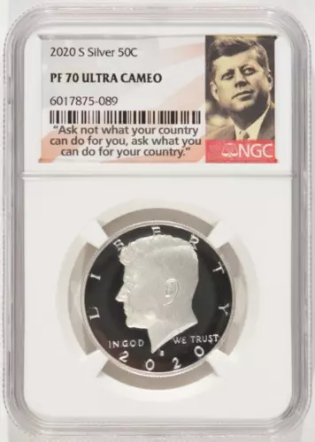2020-S Kennedy Proof Silver Half Dollar 50c NGC PF70 Ultra Cameo 6017875-089