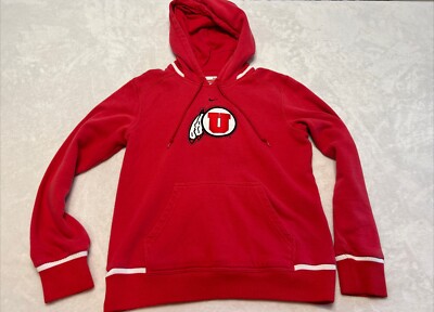 Nike Utah Utes Pullover Hoodie Sweatshirt Medium Red Logo Football College NCAA