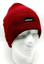 SMILEY BRAND beanie red fleece hat - Made in the USA!