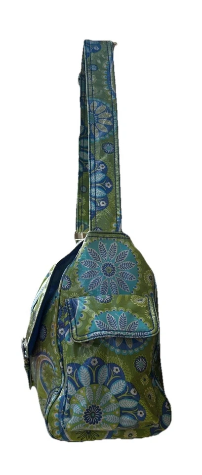 Bolso de Pañales Kalencom MIDI Hebilla Laminado Correa Ajustable Cartera Verde Cachemira Foto 3 de 4