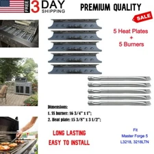 Heat Plates Burners Master Forge 5 Gas Grill L3218, 3218LTN Replacement Parts