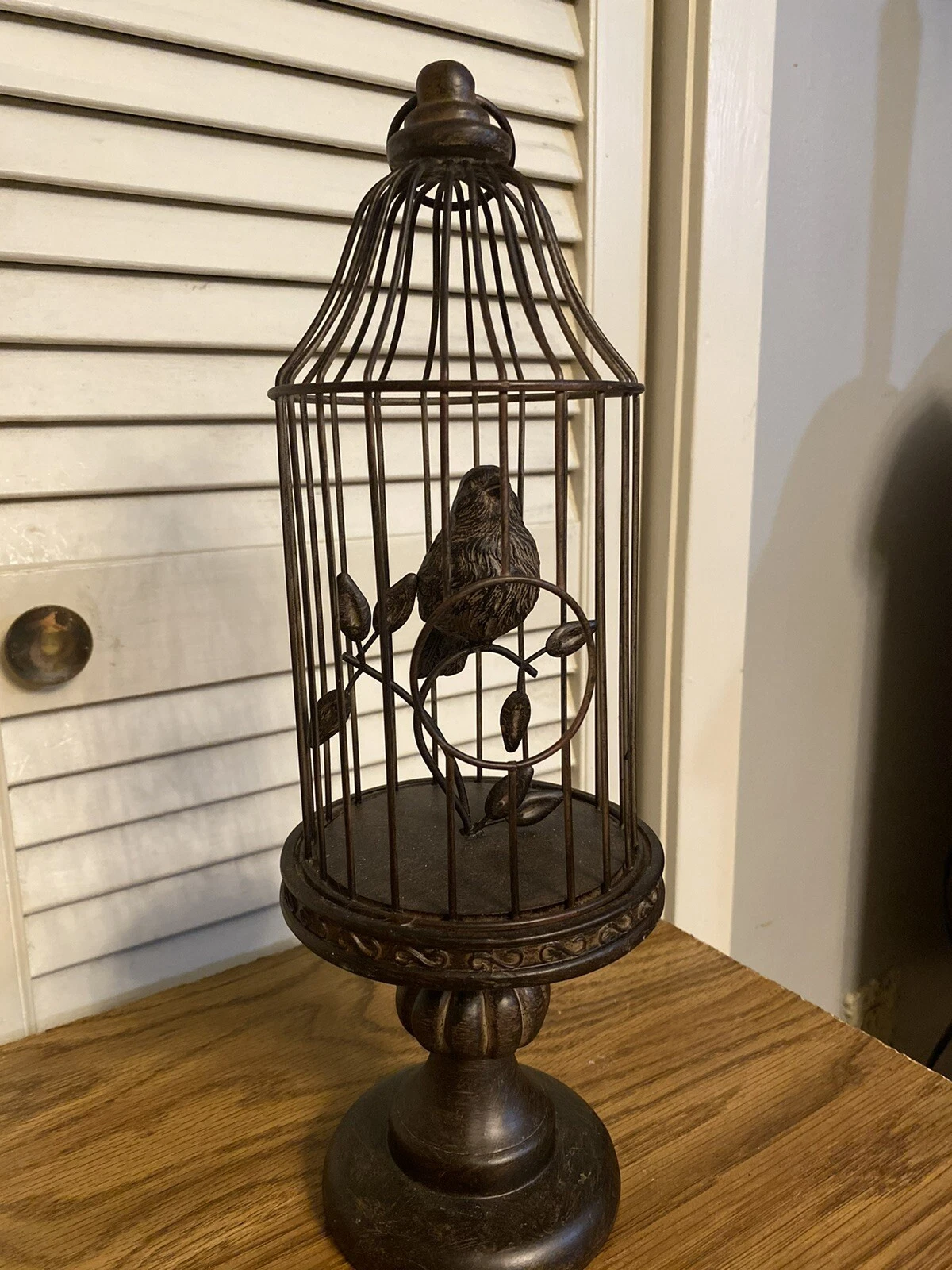 Bronze Copper Metal Decorative Bird Cage with Bird