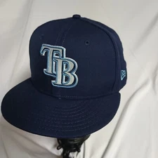 Reflective Logo New Era 59FIFTY Tampa Bay Devil Rays Hat Cap Fitted 7 5/8